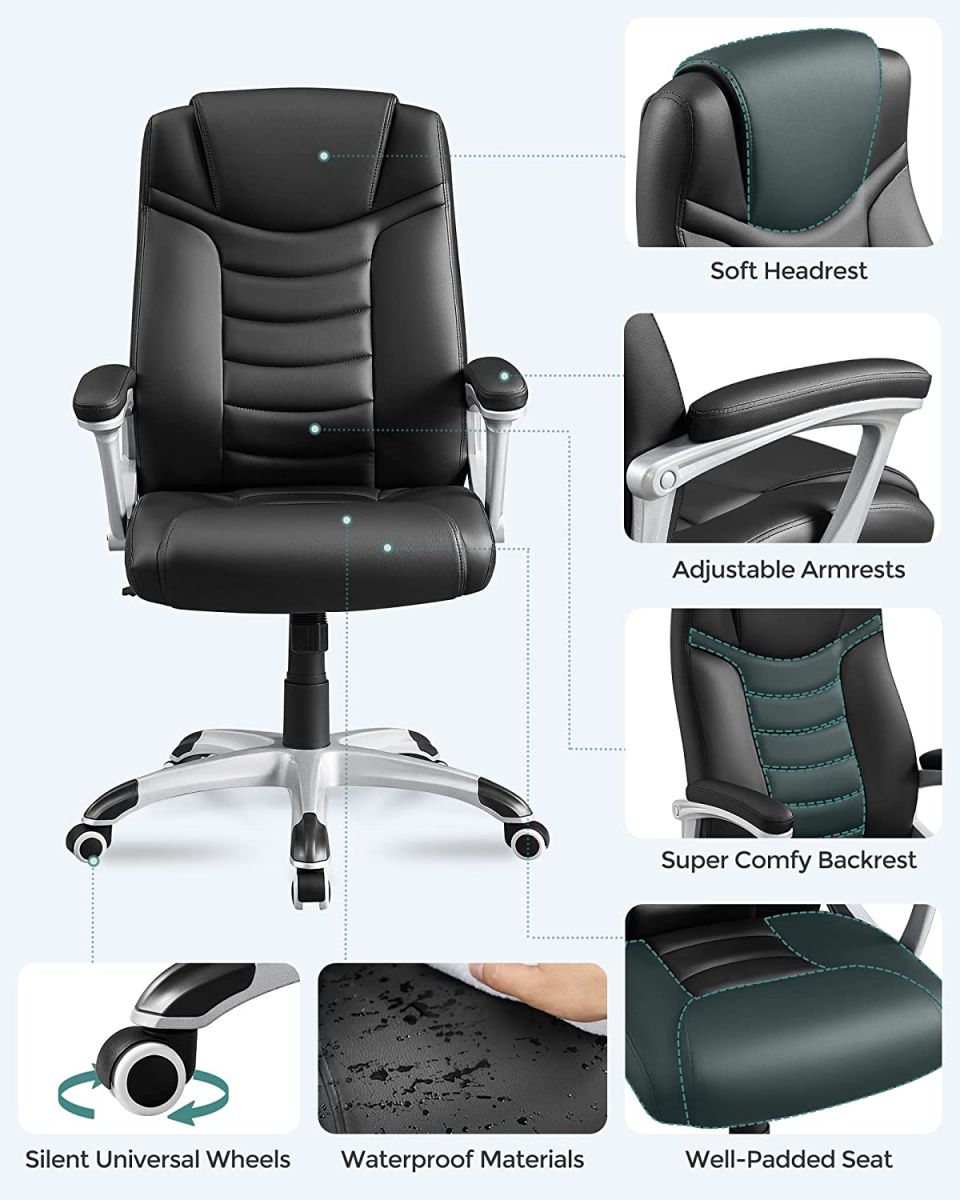 Strak Triatleet Oneffenheden Luxe Design bureaustoel met hoog zitcomfort | Podobrace.nl